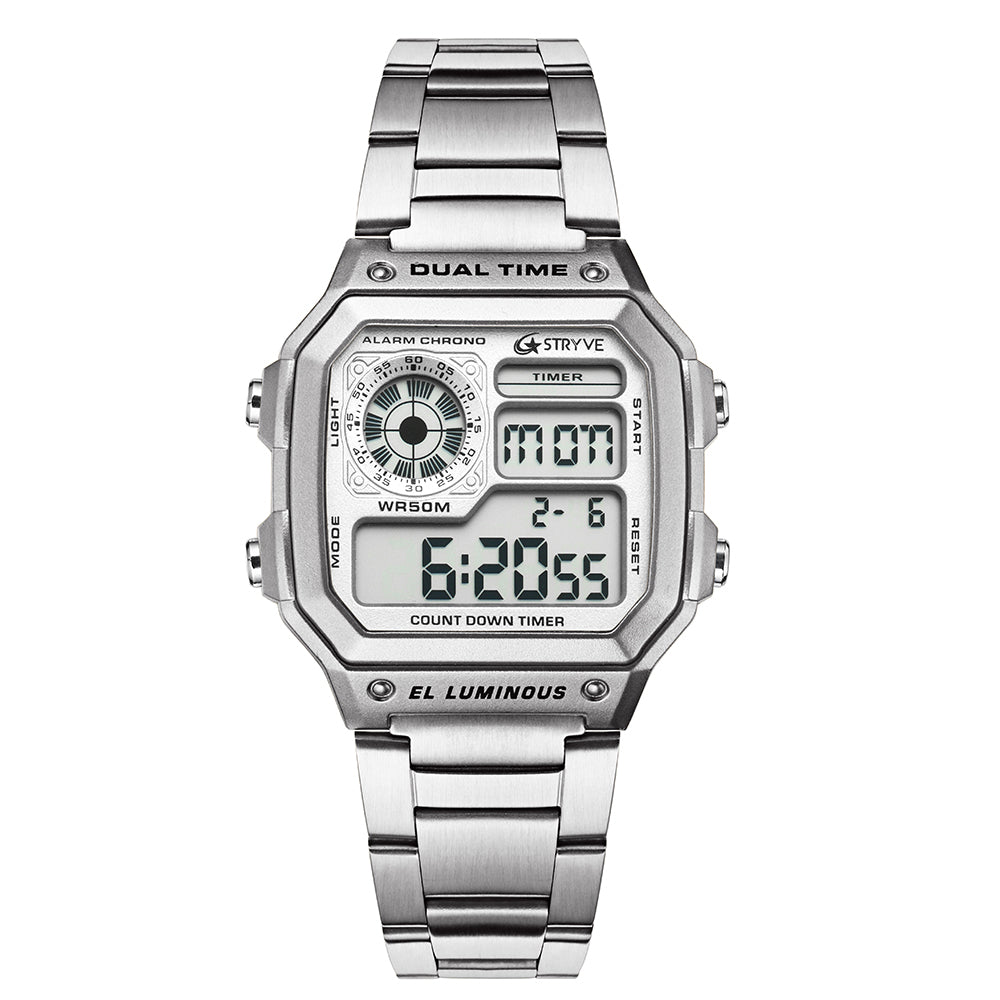 Digital Mens Steel Watch